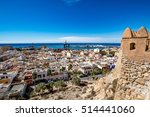 View of Almeria old town and port from the castle (Alcazaba of Almeria), Spain 