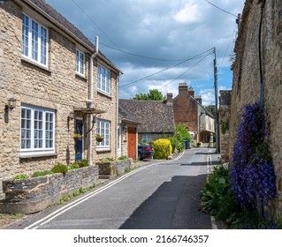 A view along Harrison's Lane, in the town of Woodstock in Oxfordshire, England
