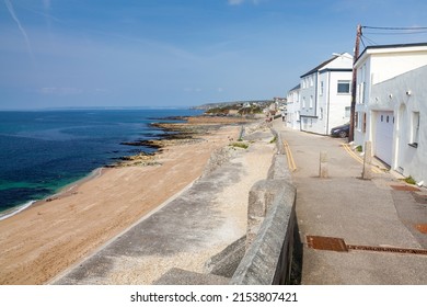 View along Porthleven Beach on a warm sunny day Cornwall England UK Europe