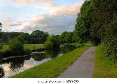 View Along The Tow Path Of The Leeds And Liverpool Canal.