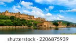 View Of Amer Fort or Amber Fort is a fort located in Amer, Rajasthan, India. The town of Amer and the Amber Fort were originally built by Raja Man Singh. 