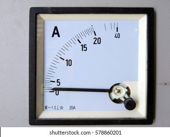 View Of Ampere (A) Meter Or Amp Meter With Metering Up To 20A And Maximum 40A 