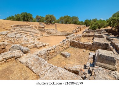 View To Amphitheater At The Ancient City Of Aptera. Crete, Greece