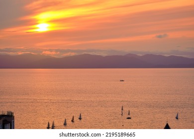 View Of The Amur Bay At Sunset.