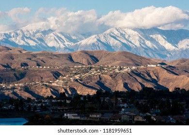 View Of Anaheim Hills Showing Mountains With Snow 