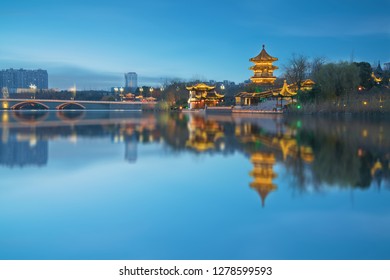 View Ancient Architectural Buildings Skyline Panorama Stock Photo