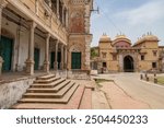 View of the ancient ramnagar Fort from the river ganges. The ramnagar fort of varanasi was built in 1750 in typical mughal style of architecture.