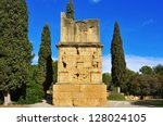 a view of the ancient roman Torre dels Escipions in Tarragona, Spain