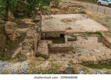 View Of Ancient Ruins, In Khirbet Hanoot, The Lower Judaean Mountains, Central Israel