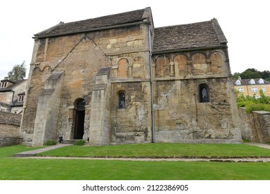 View Of An Anglo Saxon Era Church - Namely The Church Of St Laurence In The Historic Town Of Bradford On Avon In Wiltshire England 