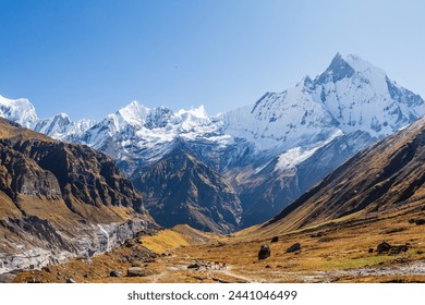 View of Annapurna Massif from Annapurna Conservation Area during Annapurna Base Camp Trek