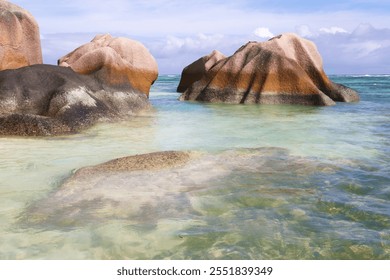 View of Anse source d'argent in La Digue, Seychelles