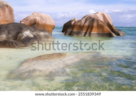 View of Anse source d'argent in La Digue, Seychelles