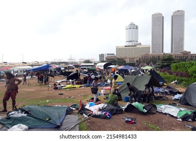 View Of Anti Government Protest Area In Galle Face After The Government Supporters And Anti-Government Protestors Clashed Outside Galle Face Green Protest Areas. Colombo, Sri Lanka On 9th May 2022