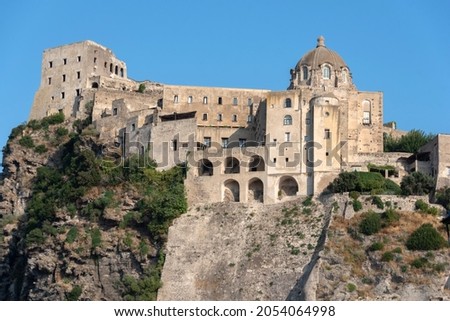 view of the Aragonese castle in Ischia 