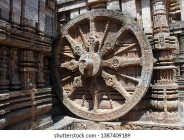 A View Of Architecture Of Famous Konark Sun Temple Situated At About 35 Km Puri City Of Odisha, India. Temple Was Built By King Narasingha Deva I Of The Eastern Ganga Dynasty About 1250 CE. Konark Tem