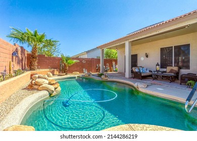 A view of an arizona backyard - Shutterstock ID 2144286219