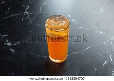 A view of an Arnold Palmer beverage.