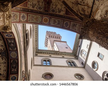 View Of Arnolfo Tower From The Courtyard Of Michelozzo, Palazzo Vecchio, Florence, Italy