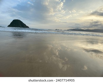 view around beach sunrise of eastjava indonesia