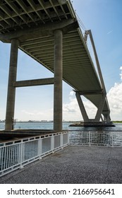 View of the Arthur Ravenel Bridge from the Mount Pleasant Pier in Charleston, South Carolina - Shutterstock ID 2166956641