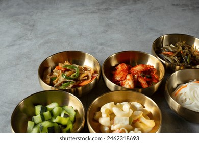 A view of assorted banchan.