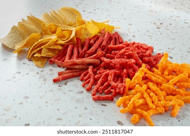 A view of assorted chips.