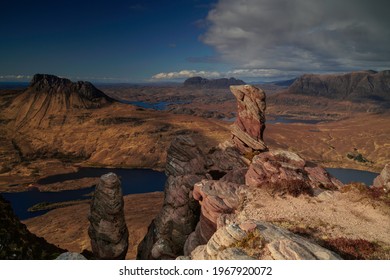 View Of Assynt Mountains In The Northwest Highlands, Scotland.