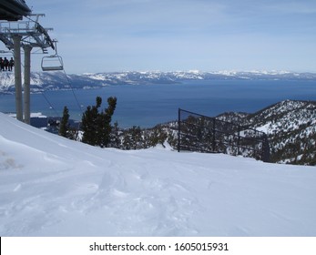 View Atop A Ski Lift In Lake Tahoe