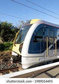 View Of Auckland Transport Electric Train At Remuera Station. Auckland, New Zealand - June 1, 2021