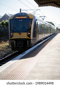 View Of Auckland Transport Electric Train At Remuera Station. Auckland, New Zealand - June 1, 2021