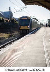 View Of Auckland Transport Electric Train At Remuera Station. Auckland, New Zealand - June 1, 2021