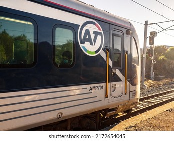 View Of Auckland Transport Electric Train. Auckland, New Zealand - June 1, 2021