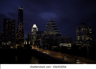 A View Of The Austin, Texas Skyline At Night