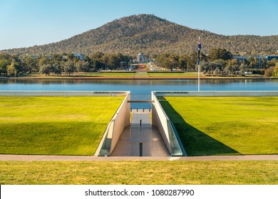 View Of The Australian War Memorial From Reconciliation Place In Canberra, Australia