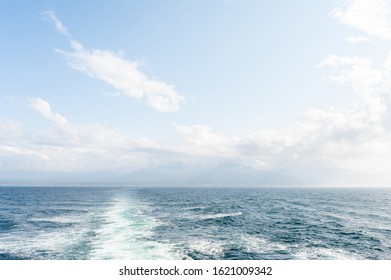 View From The Back Of A Ferry Of Juan De Fuca Strait