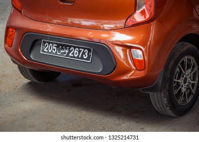 View Of The Back Of A Small City Car Tunis, Monastir