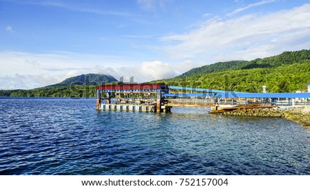 View from Balohan port Sabang Island on top of a ferry toward Acheh City 