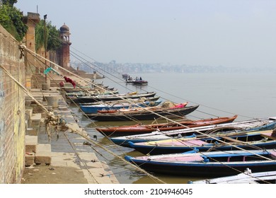 View Of Banaras Ghat. Varanasi, India 