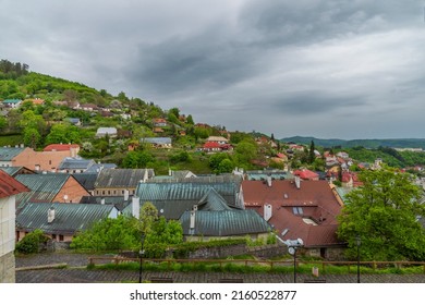View in Banska Stiavnica town in cloudy day after rain in spring - Shutterstock ID 2160522877