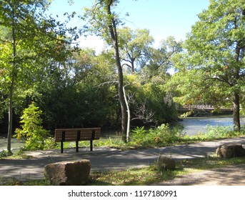 View Of The Baraboo River From The Historic Ice Age Trail In Attridge Park In Wisconsin