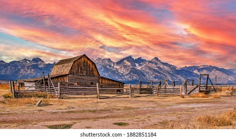 View Of Barn And Grand Teton National Park