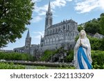 a view of the basilica of Lourdes, France