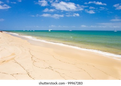 View To Beach In Beautiful Sunny Weather, Moreton Island, Australia