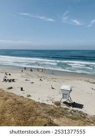 View of the beach from the bluff.