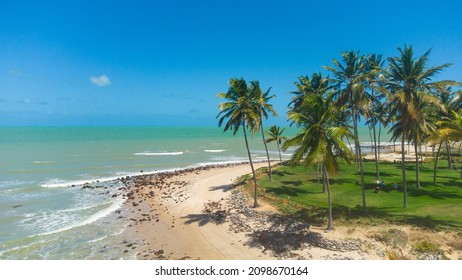 View of Maracajaú Beach is a community and beach located in the Brazilian city of Maxaranguape, state of Rio Grande do Norte - Shutterstock ID 2098670164