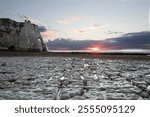 View of the  beach of Etretat, Normandie, France