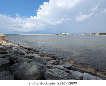 view of the beach in the midday