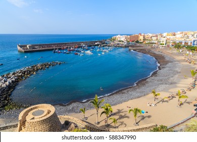 View Of Beach And San Juan Port On Tenerife Island, Spain