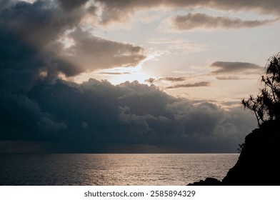 A view of beach and sky.